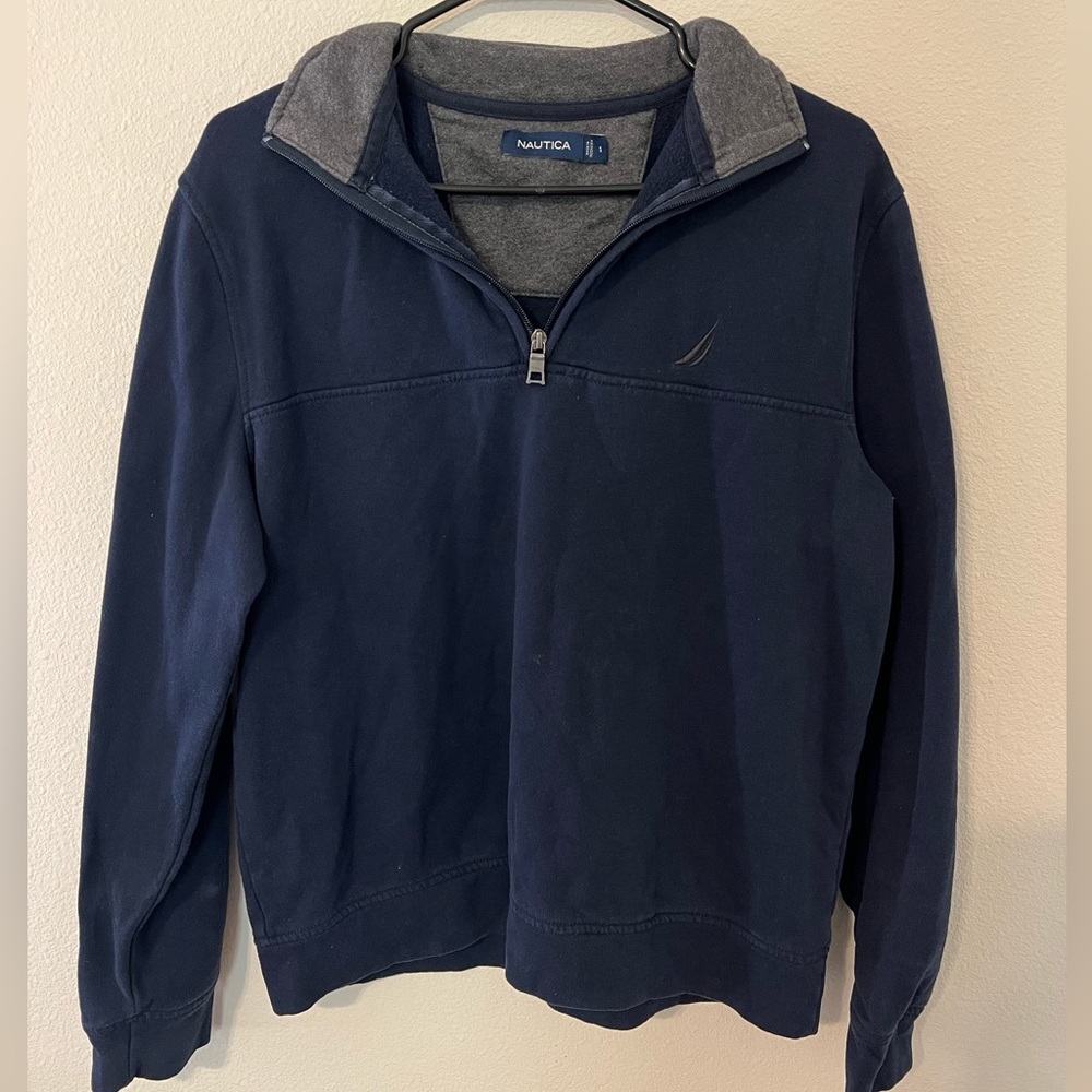 Nautica navy blue collar pullover (s)